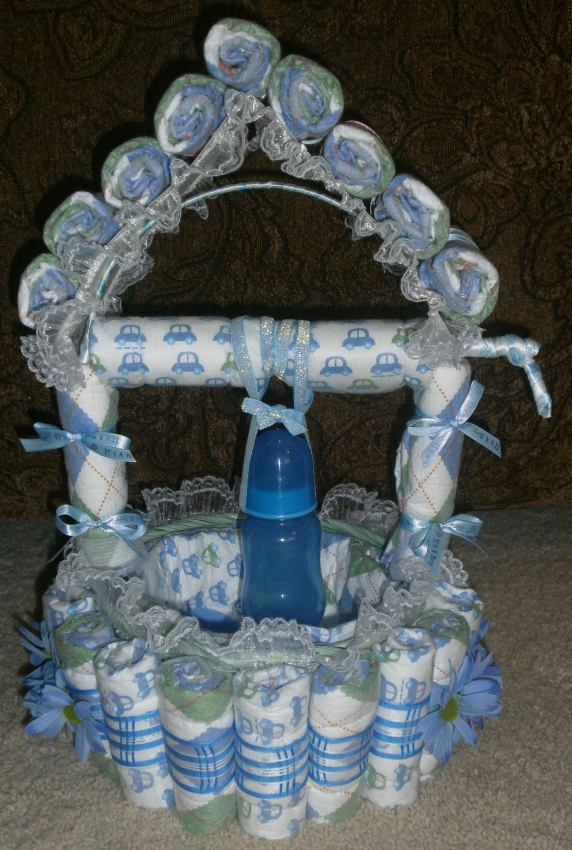 Wishing Well Diaper Cake Handmade Michigan