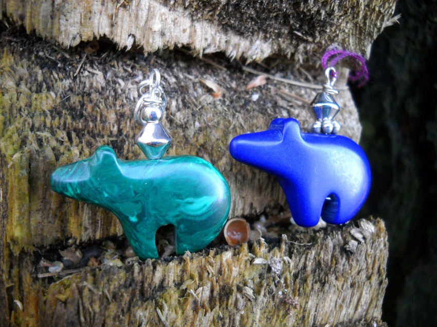 Gemstone Bear Pendants Handmade Michigan