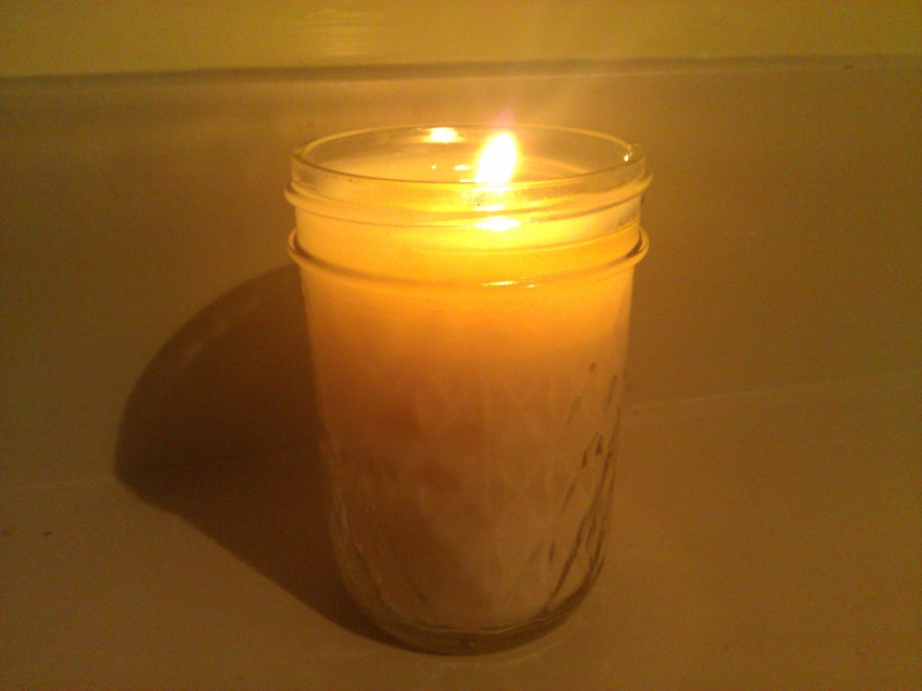 8 ounce soy candle in jelly jar handmade michigan