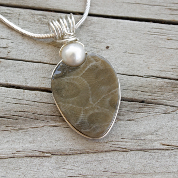 Petoskey Stone Necklace | Handmade Michigan