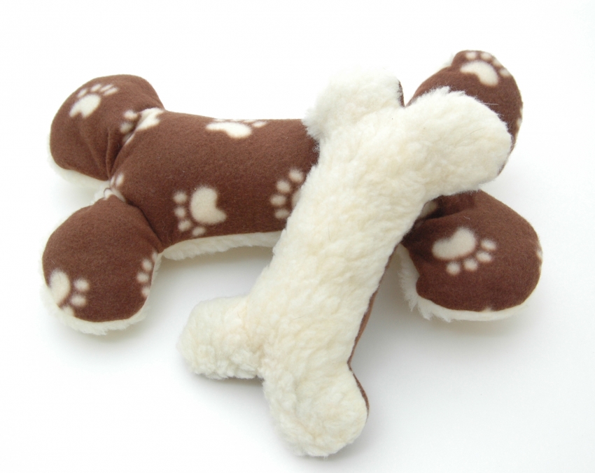 large fleece dog bone toy