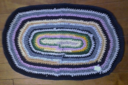 Download CrOcheT Rag Rug MulTi COlOr Oval Recycled RepurpOsed T shirT Yarn, Nursery, baTh, kiTchen ...