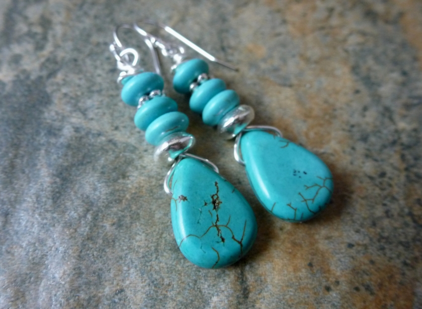 Turquoise Stack Earrings | Handmade Michigan